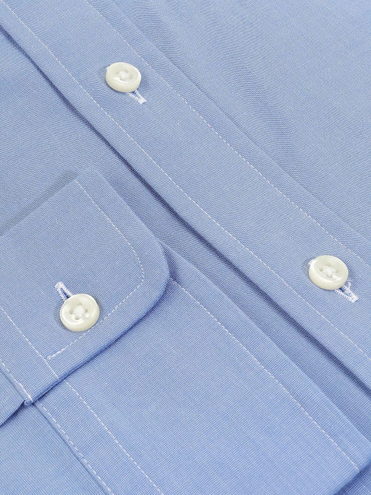 Long-sleeved Cotton Shirt Light Blue