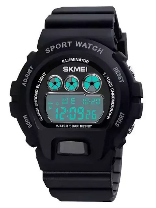 Skmei Digital Kinderuhr Schwarz mit Gummi-Armband