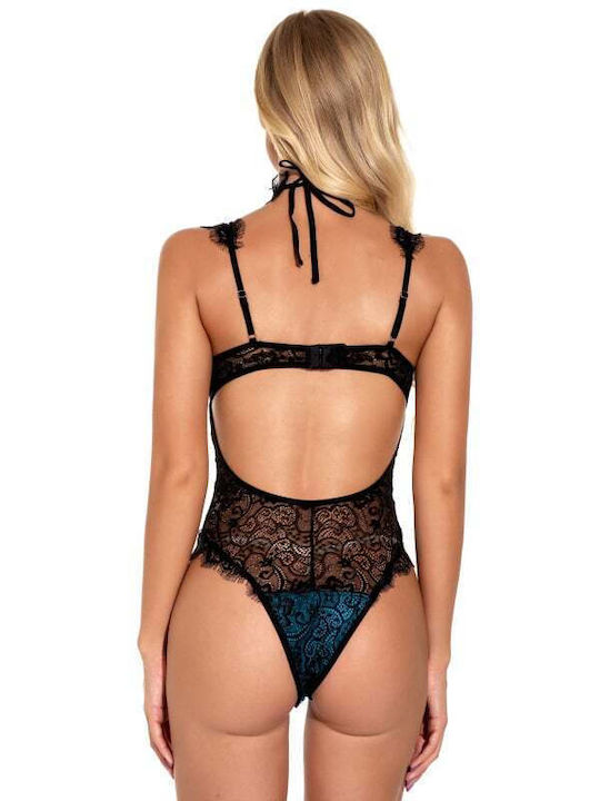 La Lolita Amsterdam Sexy Bodysuit with Lace Lace Body with Tulle in the Center & Slides on the Side Blue