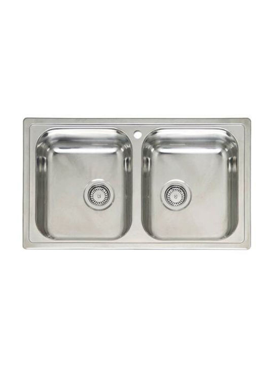 Inter Ceramic Drop-In Spüle Inox B76xT41cm Gray