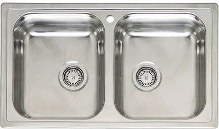 Inter Ceramic Ένθετος Νεροχύτης Inox Μ76xΠ41cm Γκρι