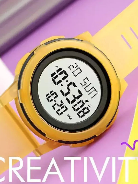 Skmei Ceas digital pentru copii Joy cu curea din cauciuc/plastic Galben