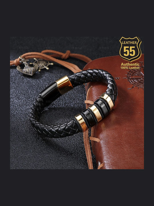 Leather 55 Ανδρικό Βραχιόλι Δερμάτινο