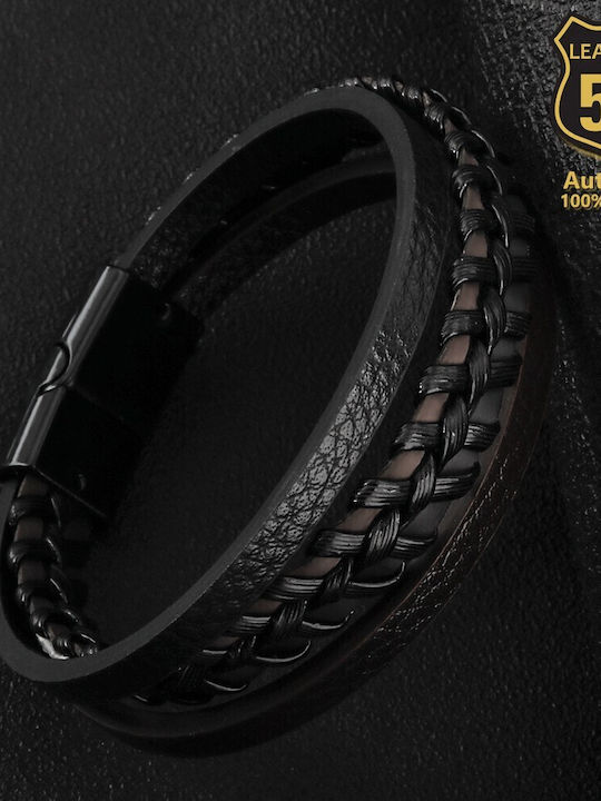 Leather 55 Ανδρικό Βραχιόλι Δερμάτινο