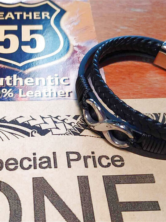 Leather 55 Ανδρικό Βραχιόλι Δερμάτινο