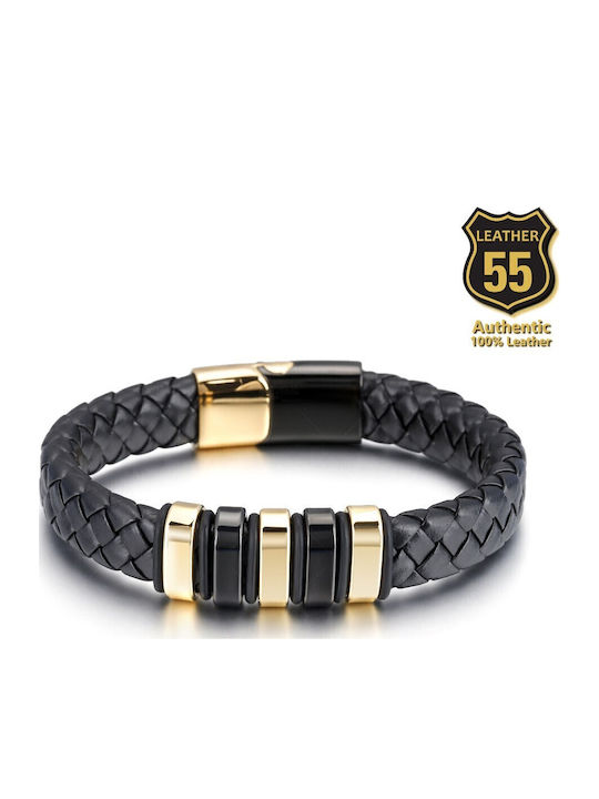 Leather 55 Ανδρικό Βραχιόλι από Δέρμα