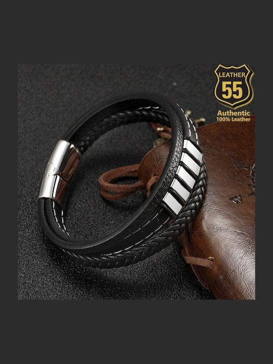 Leather 55 Ανδρικό Βραχιόλι από Δέρμα