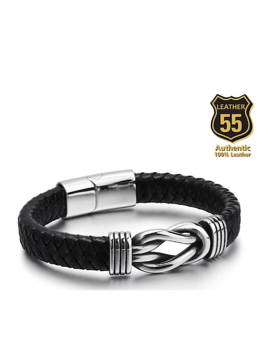 Leather 55 Ανδρικό Βραχιόλι από Δέρμα