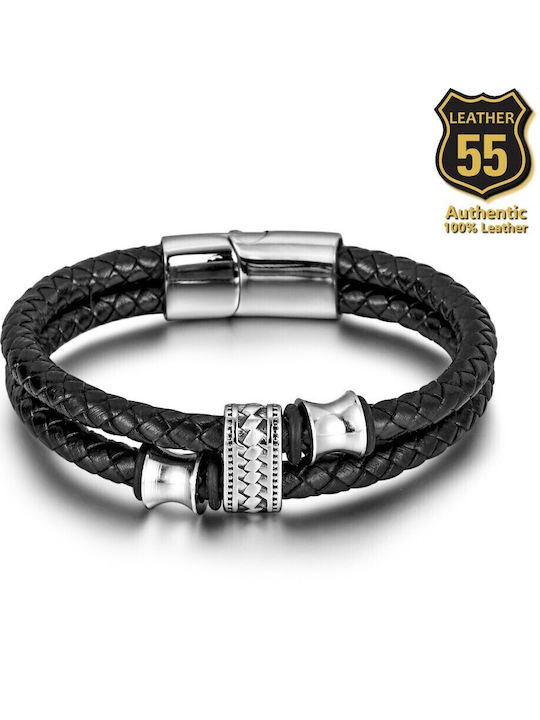 Leather 55 Ανδρικό Βραχιόλι από Δέρμα