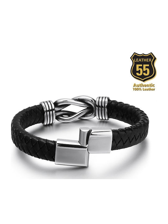 Leather 55 Ανδρικό Βραχιόλι από Δέρμα
