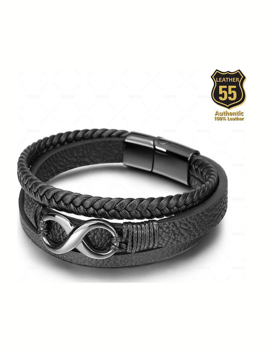 Leather 55 Ανδρικό Βραχιόλι από Δέρμα