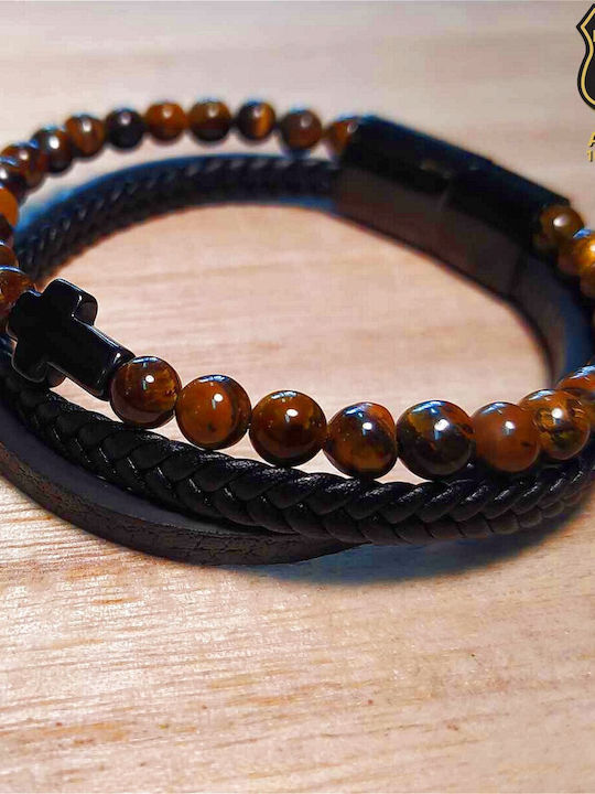 Leather 55 Ανδρικό Βραχιόλι από Δέρμα