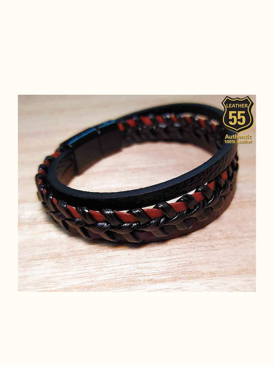 Leather 55 Ανδρικό Βραχιόλι από Δέρμα