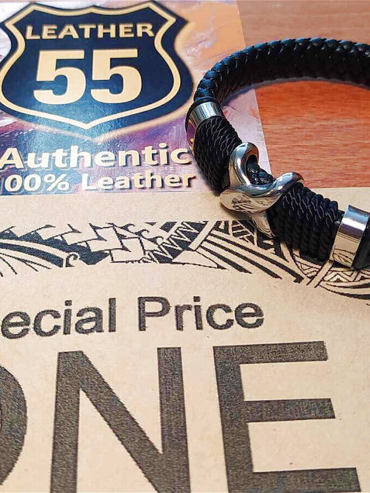 Leather 55 Ανδρικό Βραχιόλι από Δέρμα