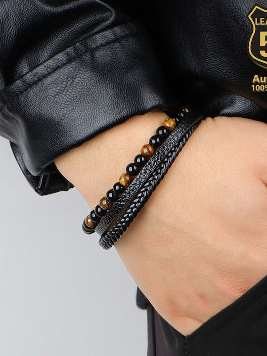 Leather 55 Ανδρικό Βραχιόλι από Δέρμα