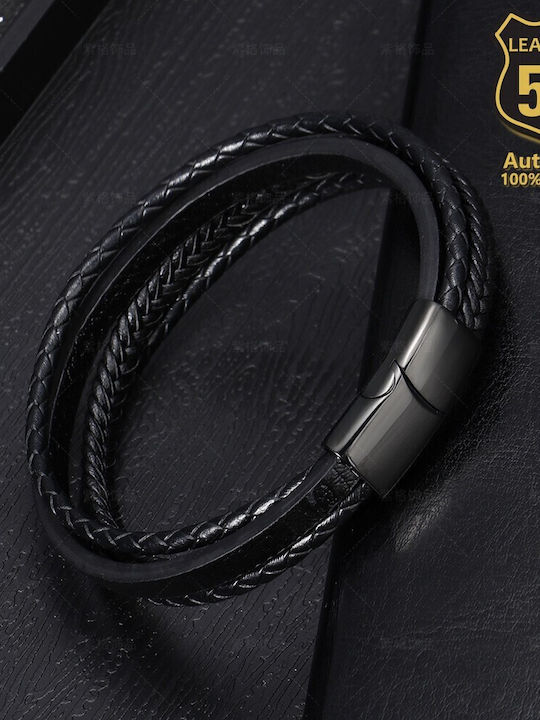 Leather 55 Ανδρικό Βραχιόλι Δερμάτινο
