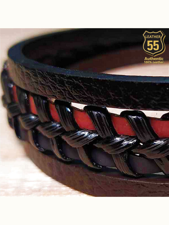 Leather 55 Ανδρικό Βραχιόλι από Δέρμα