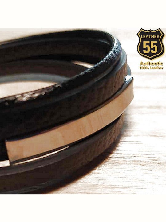 Leather 55 Ανδρικό Βραχιόλι από Δέρμα