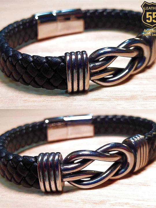 Leather 55 Ανδρικό Βραχιόλι από Δέρμα