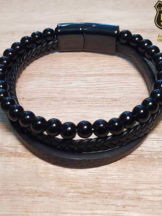 Leather 55 Ανδρικό Βραχιόλι από Δέρμα