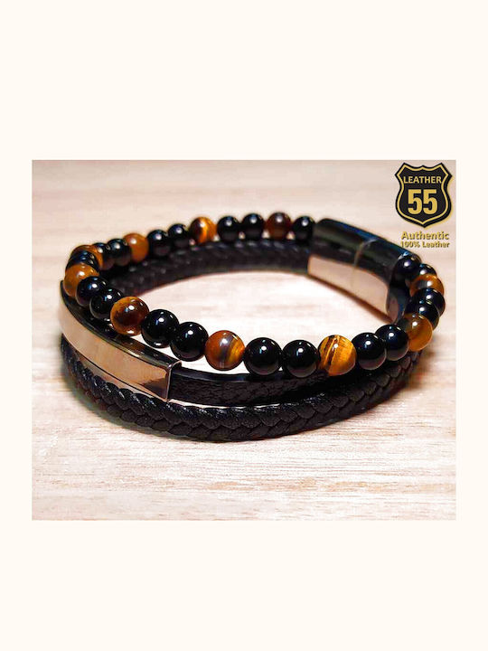 Leather 55 Men's Bracelet made of Leather