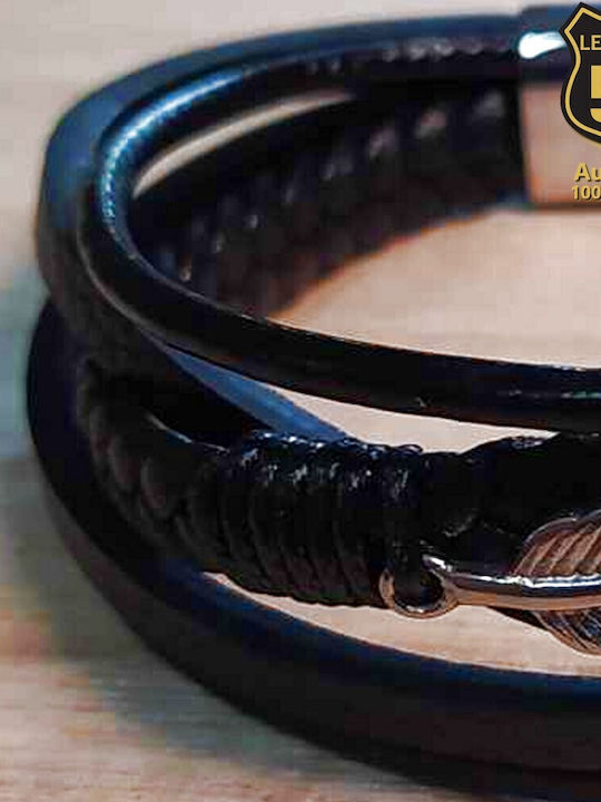 Leather 55 Ανδρικό Βραχιόλι από Δέρμα