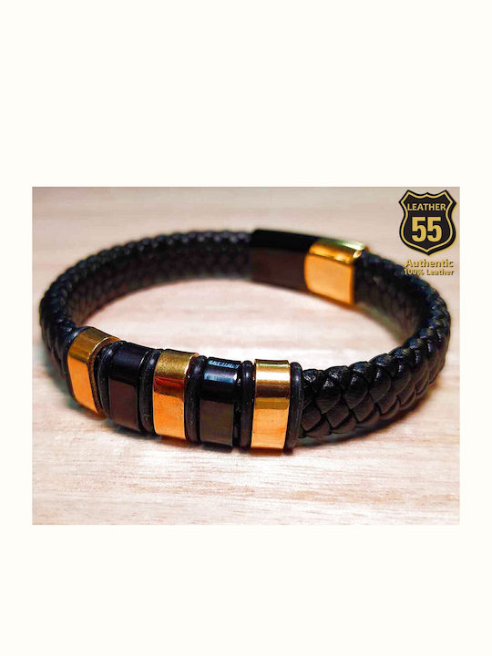 Leather 55 Ανδρικό Βραχιόλι από Δέρμα