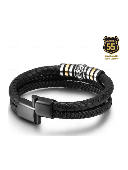 Leather 55 Ανδρικό Βραχιόλι από Δέρμα