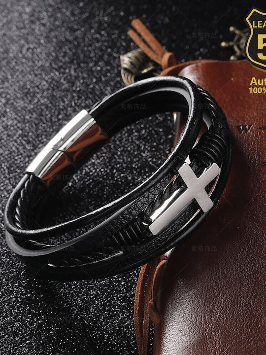 Leather 55 Ανδρικό Βραχιόλι από Δέρμα
