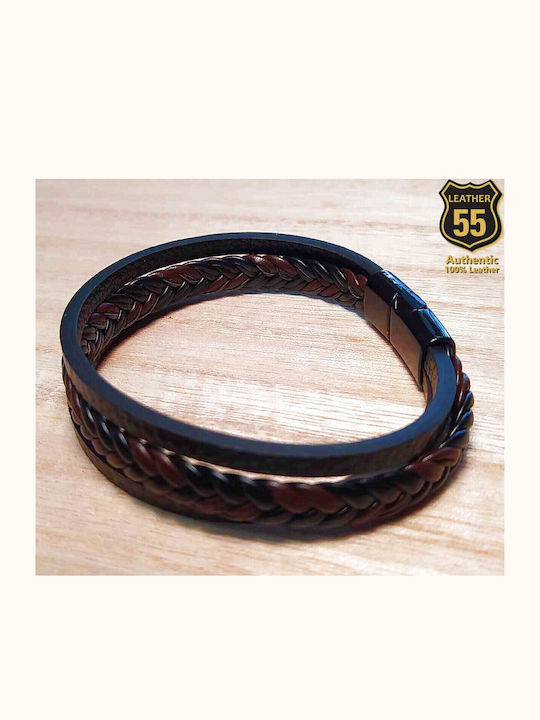 Leather 55 Ανδρικό Βραχιόλι από Δέρμα