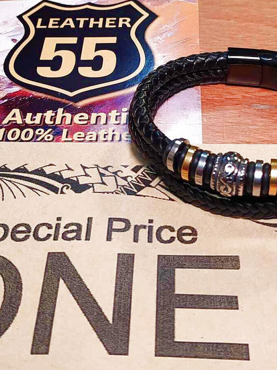 Leather 55 Ανδρικό Βραχιόλι από Δέρμα