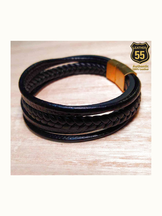 Leather 55 Ανδρικό Βραχιόλι από Δέρμα