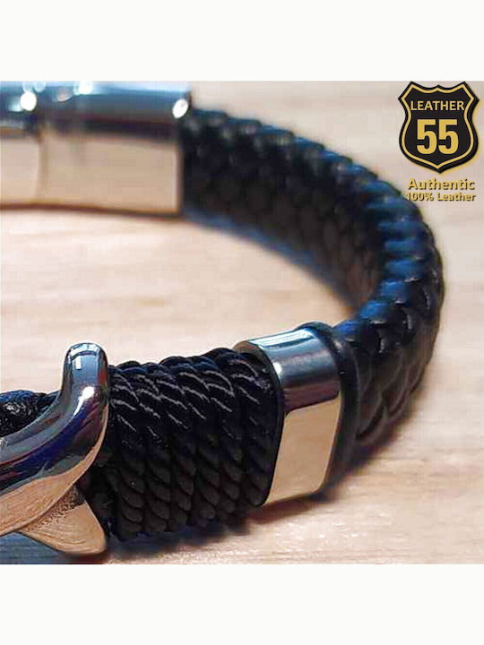 Leather 55 Ανδρικό Βραχιόλι από Δέρμα