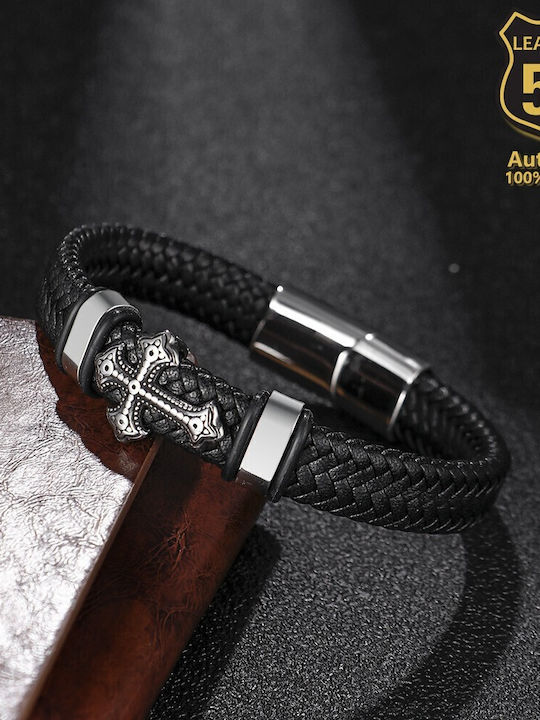 Leather 55 Ανδρικό Βραχιόλι από Δέρμα