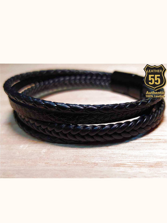 Leather 55 Ανδρικό Βραχιόλι από Δέρμα
