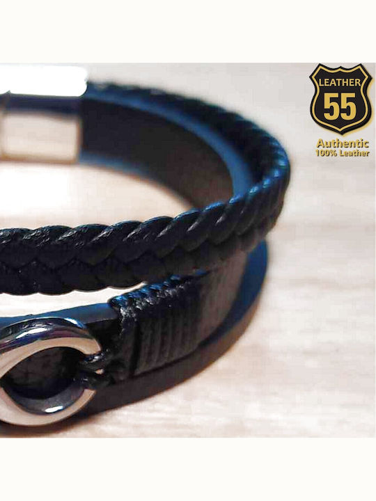 Leather 55 Ανδρικό Βραχιόλι από Δέρμα