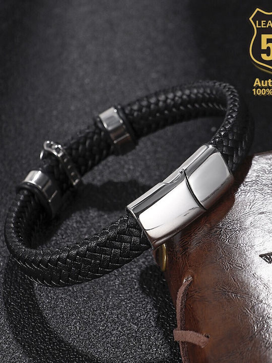 Leather 55 Ανδρικό Βραχιόλι από Δέρμα