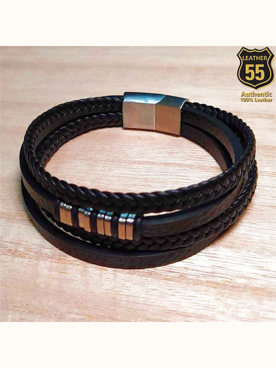 Leather 55 Ανδρικό Βραχιόλι από Δέρμα