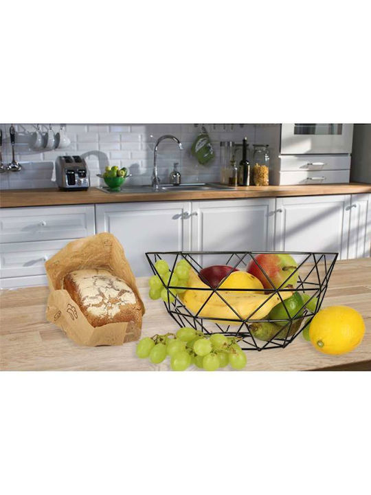ikonka Obstschale Metallisch Schwarz 26x26x14cm