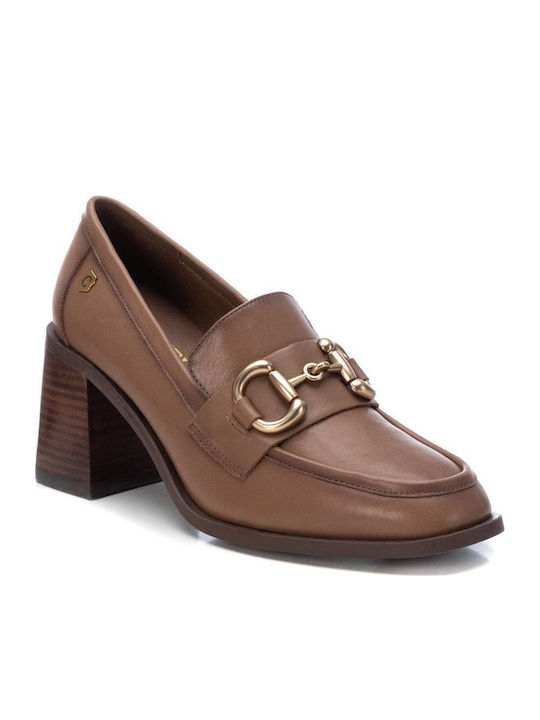 Leder Pumps Taupe