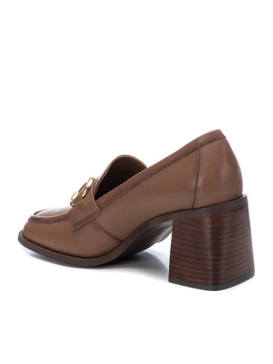 Leder Pumps Taupe