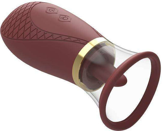 Dream Toys Roxy Romance Аспиратор Вагина с вибрация Силиконово засмукване с вибриращ език Лилав 1бр