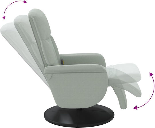 Relaxsessel Friseurwaschbecken Drehbar mit Fußhocker Samt Gray 71x91x105.5cm