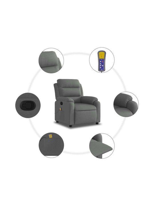 Πολυθρόνα Relax Massage με Υποπόδιο Γκρι 75x92.5x100cm