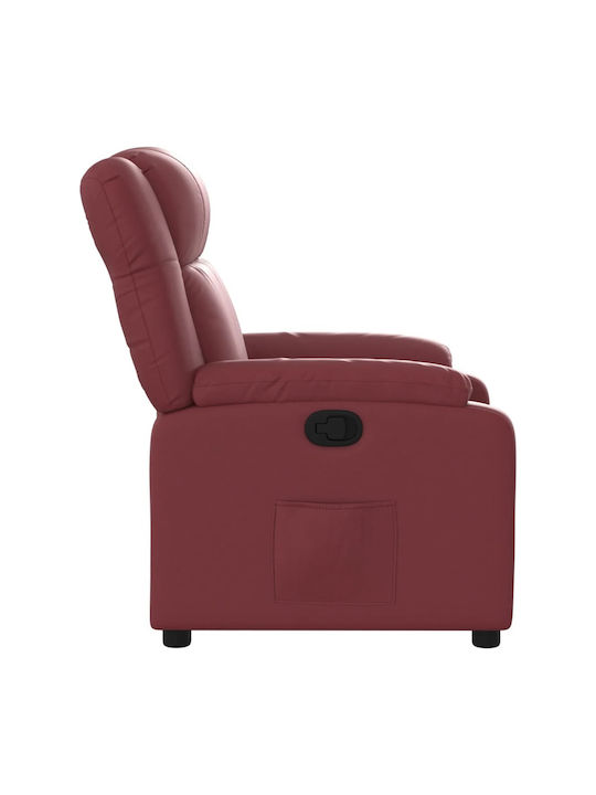 Relax Armchair with Footstool from Leatherette Bordeaux 77x95x99cm