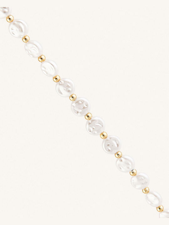 StanStefan Bracelet Chain made of Steel Gold Plated with Pearls