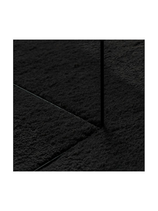 vidaXL Huarte Rutschfest Teppich Rechteckig Synthetisch,Polyester/Cotton/Leather Black