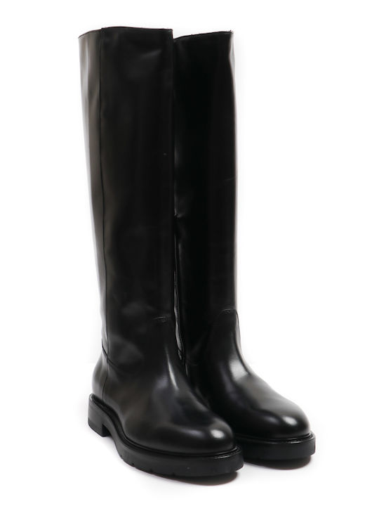 Maritan Leather Women's Boots with Zipper Black