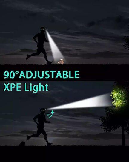 Ideahellas Rechargeable Headlamp LED IPX4 with Maximum Brightness 1600lm Bright 40 4pcs Black