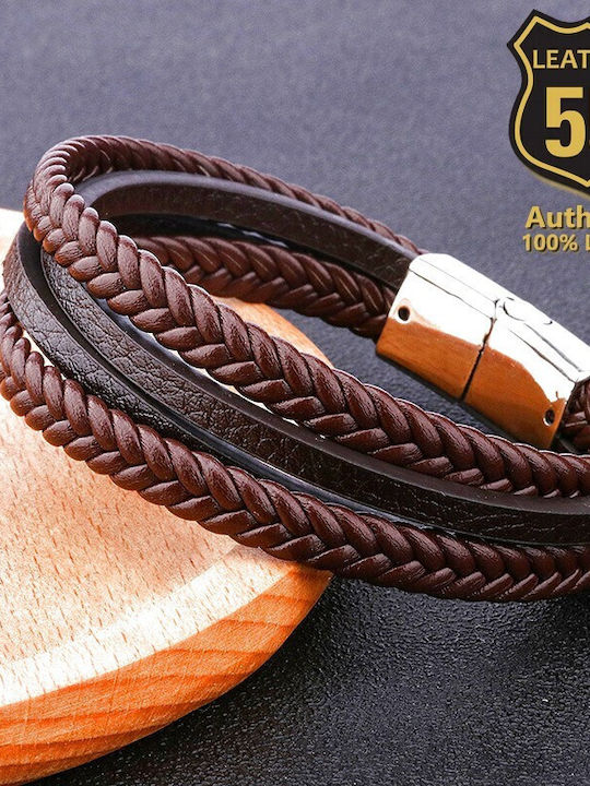 Leather 55 Ανδρικό Βραχιόλι από Δέρμα